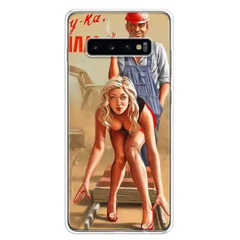WW2 Sexy Pin up Fata Vintege Caz de Telefon Pentru Samsung Galaxy S10 S20 S21 FE Ultra Nota 10 9 8 S9 S8 S7 Plus Lite Pro + J4 J6 Coque