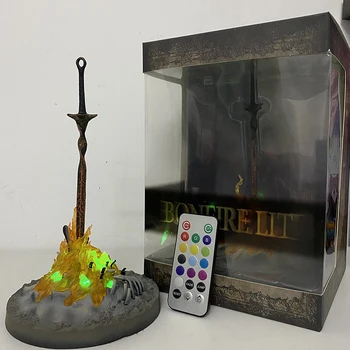 Gecco Dark Souls Figura Negru Faraam Cavaler Foc Sabia Abysswalker Figurine de Cristal Șopârlă APRINS Lumina-up de Colectare