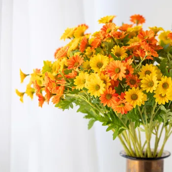 Mătase daisy flori artificiale de înaltă calitate buchet nunta toamna decor acasă fals mici flori de toamna office aranjament