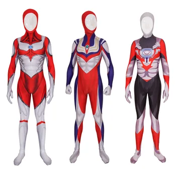 Ultraman Costum Cosplay Tiga/Jack/Orb Costum De Lycra Spandex Super-Erou Zentai Bodysuit Costum De Halloween Ultraman Pentru Adulți/Copii