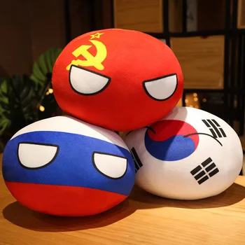1 buc 10cm Creative Polandball Jucării de Pluș Umplute Moale Anime Țară Minge de Pluș Perna CHINA, FRANȚA, Japonia Cosplay Cadou pentru Copii
