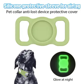 1 Luminoase de Companie Caz de Protecție Pisica Guler de Câine Lesa GPS Locator Caz Acoperire Pentru Apple Airtags Anti Dispozitiv Pierdut Proteja Maneca