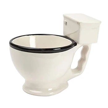 Toaletă Cana, Amuzant 280ml Ceramice de Cafea Ceașcă de Ceai cu Cana in Forma de Toaletă – Perfect pentru Acasă sau la Birou, Cană Mare Cadou