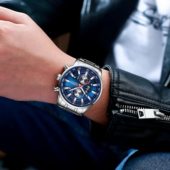 CURREN de Moda de Brand de Top Ceas Sport Barbati din Oțel Inoxidabil Cronograf Ceas de mână de sex Masculin Ceas Auto Întâlnire de Afaceri Casual Ceas Reloj