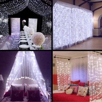 3x3m CONDUS sloi de gheață led-uri cortina zână șir lumina lumina lumina de Craciun pentru Nunta home garden party decor