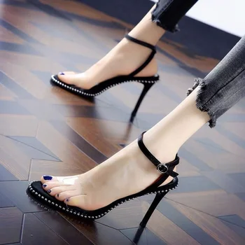 Moda Confortabil Petrecere în aer liber Încălțăminte de Calitate pentru Femei pantofi Peep Toe Pentru Femei Cizme Sandale cu Toc A420 Nici unul