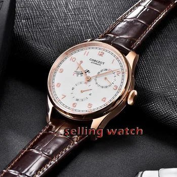 Corgeut 42mm Ceasul bărbați automat mechanical ceas Rezerva de Putere data rezistent la apa Inoxidabil 316L steel mens watch