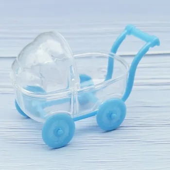 6 Buc/set Creativ Plastic Mini Copil Cărucior Bassinet Cutii de Bomboane Limpede Transparent Cutie de Cadou Copil de Dus la Petrecerea de Ziua Decor
