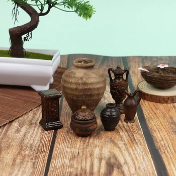 1 buc 1:12 scara de Mana Casă de Păpuși în Miniatură de Epocă Ceramice Ghiveci Vas Borcan Papusi Casa Accesorii