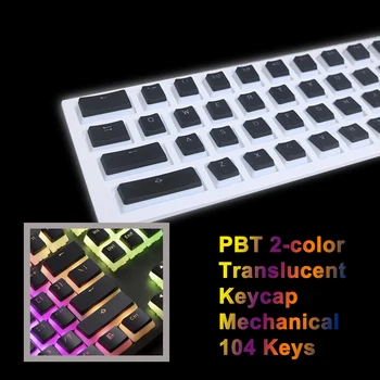 PBT 2-culoarea Tastelor Set Translucid Cu Strat Dublu-strat Transparent Tastă Pentru Tastaturi Mecanice 104 Taste