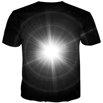 Cloudstyle 3D de Imprimare tricou stralucitoare a soarelui deschidere rece de moda Casual om tricou Unisex negru, tricouri Topuri tricou barbati