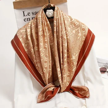 Eșarfe de mătase Pătrat de Femei Pură Eșarfă de Mătase Hangzhou Bufandas Tipărite Mare Bandană 100x100cm Văl Foulard Femme Șaluri