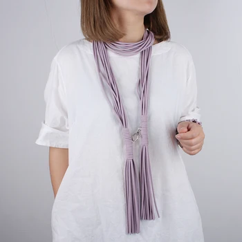 Violet Multistrat Lanț De Gât Coliere Boem Ciucure Bijuterii Pentru Femei Exagerat De Cauciuc Frânghie Colier Femei Accesorii