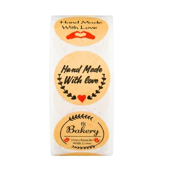 500pcs Backery lucrate manual cu dragoste autocolant pentru tort decor pachet eticheta multumesc sigiliu autocolant etichete cadou de papetărie de aprovizionare