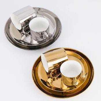 Aur, argint Bone China Ceașcă de Ceai Farfurie Set de Lingura de Vest Friptură set Tacamuri Cana de Cafea Set Complet de Partid ora Ceaiului Drinkware