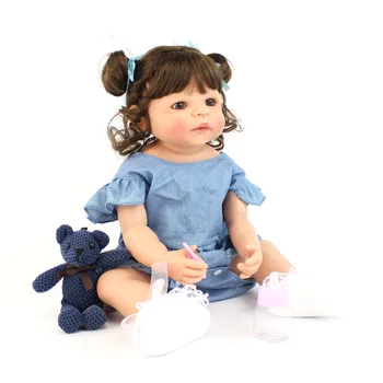 55cm Plin de Silicon Renăscut Păpușă Jucărie Pentru Fete Boneca de Vinil Nou-născut Prințesă Copilul Bebe Viu Cadou de Ziua de nastere Prezent