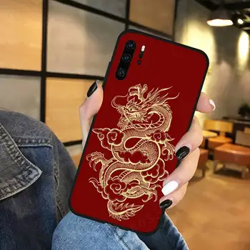 Dragon chinezesc arta retro animal Cazul în care Telefonul Pentru Huawei P9 P10 P20 P30 Pro Lite inteligent Mate 10 Lite 20 Y5 Y6 Y7 2018 2019