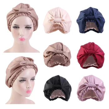 Femei Din Satin Cap De Somn De Noapte Pălărie Chimioterapie Cancer Turban Bonnet Capac Cap Înfășurați Beanie Chelioși Musulman Pierderea Parului Pălărie Islamice Arabe Capac