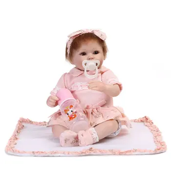 40cm Închide Ochii Papusa de Silicon Vinil Papusa Handmade Adorabil Realist Copilul Nou-născut Baby Doll de Joaca pentru Copii Jucarii