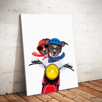 Stil Nordic Box Câine Panza Pictura Arta De Imprimare Poster Amuzant Desene Animate De Animale Imagini De Perete Pentru Camera Copii Decor