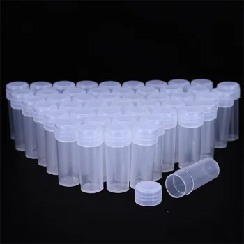 50Pcs/lot de Plastic 5 ml de Probă Sticle Mini Clar de Stocare Flacoane Caz Capsulă Capsulă Containere de Depozitare Borcane Tub de Testare Oală Pentru Capac