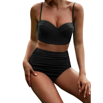 2021 Împinge În Sus Bikini Sexy De Imprimare Femei Costume De Baie Cu Talie Înaltă Costume De Baie Femei Costum De Baie Pe Plajă Uzura Biquini Două Bucata Set Pentru Femei