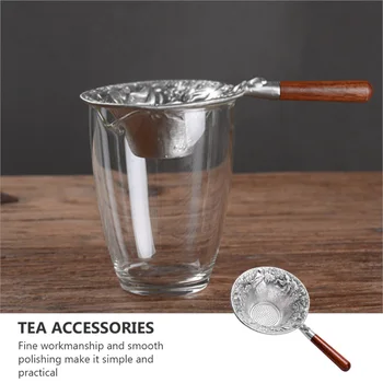 1 buc Mâner de Lemn Filtru de Ceai Practice Tin Ceai Infuser (Asortate Color)