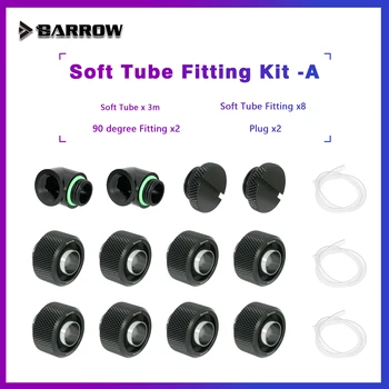 BARROW Montarea Kit Set de tub Moale,10*13,10*16 mm, tub de montaj la 90 de grade, Plug, Pentru Calculatorul de Răcire cu Apă,BA-STKA