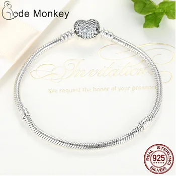 CodeMonkey Vânzare Fierbinte Argint 925 Inima Brățară a se Potrivi Design Original Farmecul Margele DIY Bijuterii Cadouri Pentru Femei CMC906