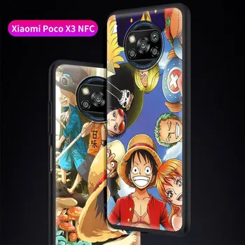 Anime One Piece Caz Pentru Xiaomi Redmi Nota 9 8 9 8T 9T 7 9C 7A 8A K30 Pro Negru Moale rezistent la Socuri Capa Telefon Acoperi Sac
