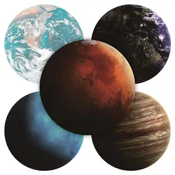 Joc pe calculator Pad anti-alunecare Rotund Mouse Pad Planeta Serie Mat Pământ/Venus/Marte/Mercur/Jupiter/Pluto/Rainbow Moon/Luna Neagra