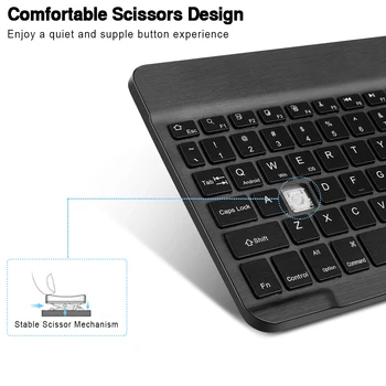 Mini Tastatura Bluetooth Wireless ipad Tastatură cu iluminare din spate Tabletă spaniolă Reîncărcabilă Tastatura Pentru Tableta ipad, telefon mobil Laptop