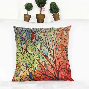 Populare Plante de Pernă 40x40cm Perne Colorate, Copaci, Flori Imprimate Pastorală Canapea Perna spătarului Acasă Perne Decorative