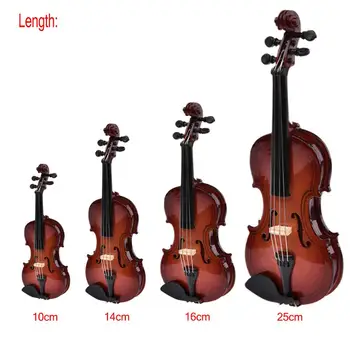 Mini Vioara Model in Miniatura Vioara Clasica Replica Decor Display Mini Instrument Muzical Ornamente cu Stand Caz