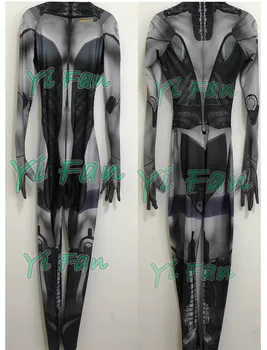 Noul Mass Effect Feminin Cosplay Costum Elastic 3D Imprimate Spandex Costum de Halloween pentru femei Body Fete Femei Personalizate