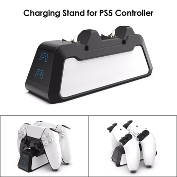 Stație de încărcare Ușor Transportă Decor Praf Portabil Dual Charger pentru DualSense PlayStation 5 Controler