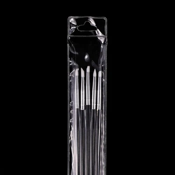 5Pcs Nail Art Design Set de Pensule Acril Clar Mâner,Ultra-mici Silicon Sfat Pictură Sculptură Pen Floare Salon de Instrumente DIY