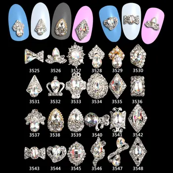 100BUC mai recente moda Aliaj de Pietre de unghii de arta farmece de decorare arta de unghii din aliaj de noroc piatră prețioasă de bijuterii de unghii cristale*8*3525-3548