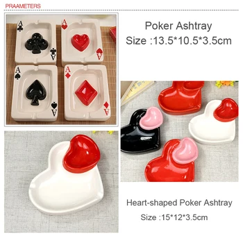 European Poker Scrumiera Inima Rosie-Un Creator De Porțelan Scrumiera Tendință De Moda De Uz Casnic Marfurilor Birou De Curățare De Uz Casnic