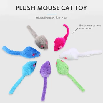 Musca Rezistent La Soareci De Jucarie Mini Colorat Pisica Jucării De Pluș False Mouse-Jucarii Pentru Pisici Pisoi Animale De Joc Amuzant Pisica Animale De Companie Consumabile