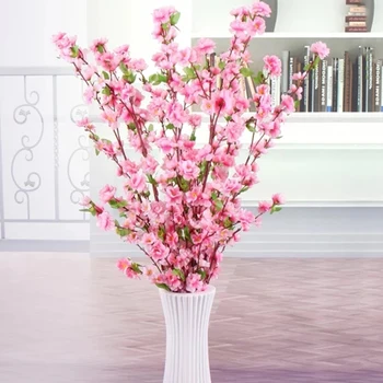 65cm 5pcs Artificiale Cherry Blossom de Primăvară Prun Piersic Ramură de Flori de Mătase Buchet de Flori Acasa, petrecere de Nunta de Decorare