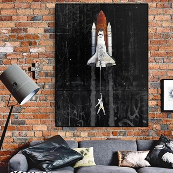 Astronaut Spațiu De Vis Panza Pictura Creative Pop-Arta De Perete Poster Dormitor Living Home Decor Mural(Fara Rama)