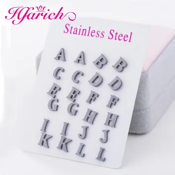 Din Oțel inoxidabil 26-O-Z Scrisoare Inițială Cercei Stud Mic DIY Alfabet Numele Cercei Piercing Bijuterii Pendientes Brincos