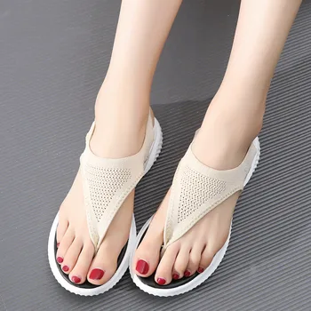MVVJKEWomen sandale cu platforma groasa de vară tanga pantofi roman sandale casual femeie moale pantofi de plaja si de mare dimensiune 35-45