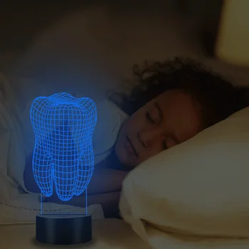 VCity 3D Dinte în Formă de Lampă Acasă Decorative Dentist Iluminat Dormitor Lumina de Noapte USB cu LED-uri Multicolore Luminaria Noutate copii Cadouri