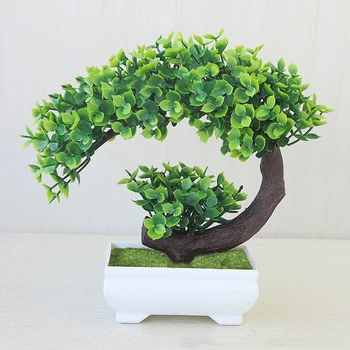 Verde Mic, Copaci, Flori False Partid De Masă De Birou Ornament Pentru Casa Decoratiuni De Gradina Ghivece Cu Plante Artificiale Decorative Bonsai