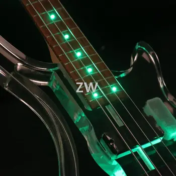Lumina LED-uri Modernizate 4 Siruri de Cristal Chitara Bas Electric Schelet din Acril Greutate mai mică, Mai multe Culori Pot Alege