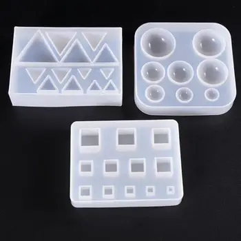 Bijuterii Instrumente de Rășină Siliconică DIY Cristal Epoxidice Mucegai Oglindă Rotundă Triunghi Digital Multi-spec mucegai în Formă de Pătrat Mare V0N5