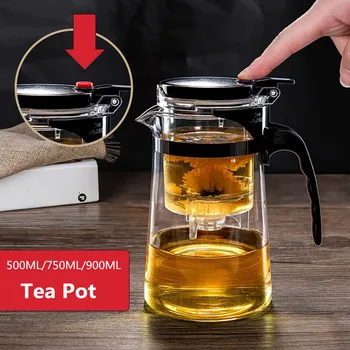 Sticlă Rezistentă la Căldură oală de Ceai Ulcior W Infuzor Cafea Set de Ceai din Plante, Ghivece de Flori Ceainic Lapte Suc de ceainice