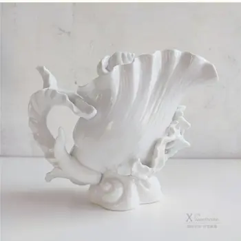 Alb Ceramica Ceainic European de Creatie Ornamente pentru Masă Scoica Moderne, Fierbător Creative Acasă Chaleira Decor de Masă ED50CH